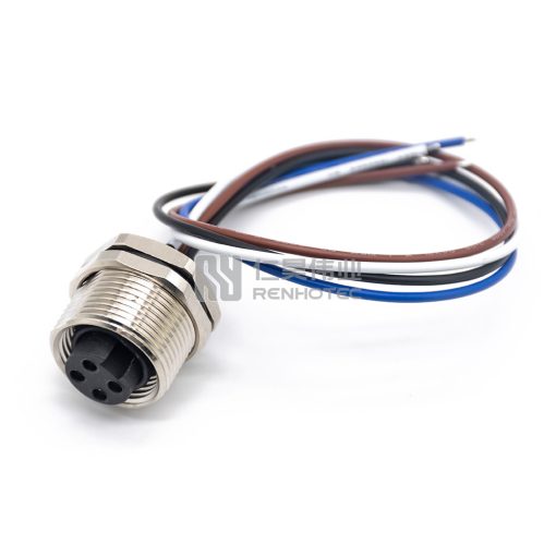 Mini Change 7/8"Socket Female Single Ended Power Cable Bulkhead Front Fastened with 18AWG Cable
