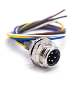 Mini Change 7/8"Socket Male Single Ended Power Cable Bulkhead Back Fastened with 18AWG Cable