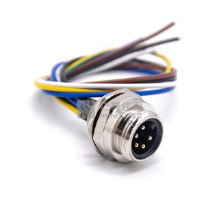 Mini Change 7/8"Socket Male Single Ended Power Cable Bulkhead Back Fastened with 18AWG Cable