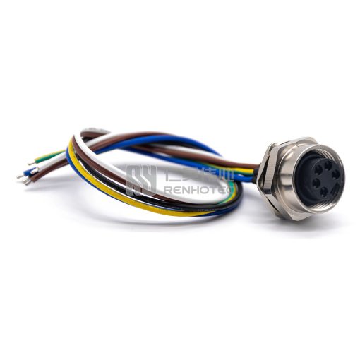 Mini Change 7/8"Socket Female Single Ended Power Cable Bulkhead Back Fastened with 18AWG Cable — изображение 4