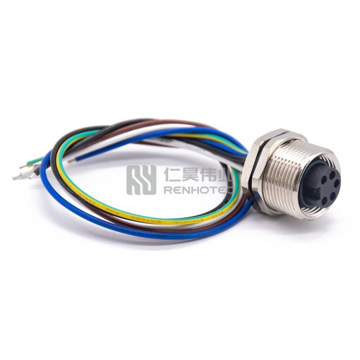 Mini Change 7/8"Socket Female Single Ended Power Cable Bulkhead Front Fastened with 18AWG Cable — изображение 2