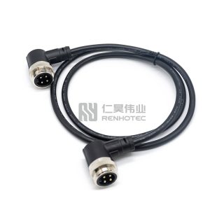Alternative view of Mini Change 7/8"Male to Male Power Cable Right Angle with 18AWG Cable