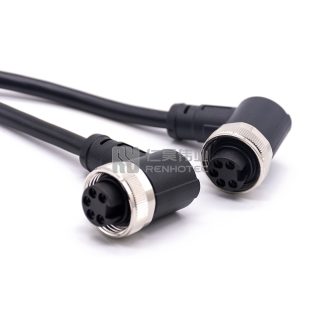 Alternative view of Mini Change 7/8"Female to Female Power Cable Right Angle with 18AWG Cable