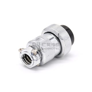Alternative view of GX25 Standard Type Female Plug Threaded Cable Mount Solder Silver