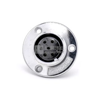 Alternative view of GX30 3-Hole Flange Reverse Type Female Socket Threaded Cable Mount Solder Silver