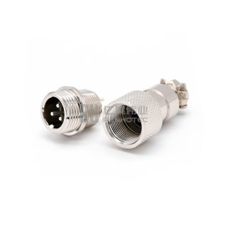 Alternative view of GX12 Butt-Joint Type Male Plug Threaded Cable Mount Solder Silver