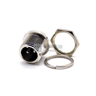 Alternative view of GX12 Standard Type Male Socket Threaded Cable Mount Solder Silver