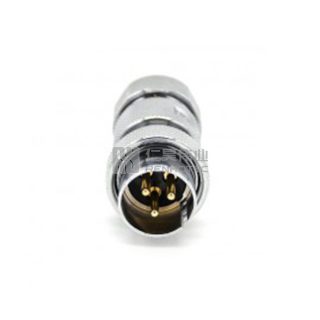 Alternative view of GX20 Reverse Type Male Plug Threaded Cable Mount Solder Silver