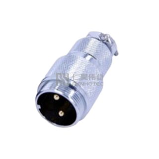 GX25 Butt-Joint Type Male Plug Threaded Cable Mount Solder Silver