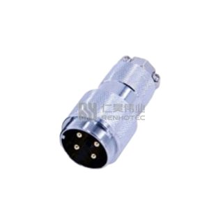 GX30 Butt-Joint Type Male Plug Threaded Cable Mount Solder Silver