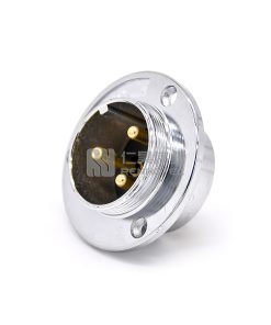 GX35 3-отверстие фланцевая мужская розетка с резьбой для монтажа на панели и пайки серебром