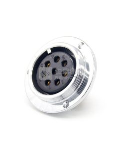 GX48 3-отверстие фланцевая реверсивная женская розетка с резьбой для монтажа на панели и пайки серебром