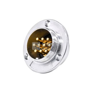 Alternative view of GX40 3-Hole Flange Type Male Socket Threaded Panel Mount Solder Silver