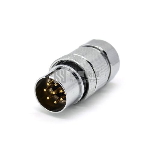 GX48 Reverse Type Male Plug Threaded Cable Mount Rear Solder Silver