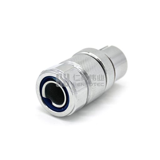 GX48 Reverse Type Male Plug Threaded Cable Mount Rear Solder Silver - Image 3