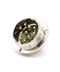 GX50 3-отверстие фланцевая розетка мужского типа, резьбовое панельное крепление, серебряная пайка