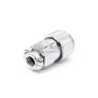 Alternative view of GX40 Butt-Joint Type Male Plug Threaded Cable Mount Solder Silver
