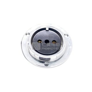 GX50 3-Hole Flange Reverse Type Female Socket Threaded Panel Mount Solder Silver