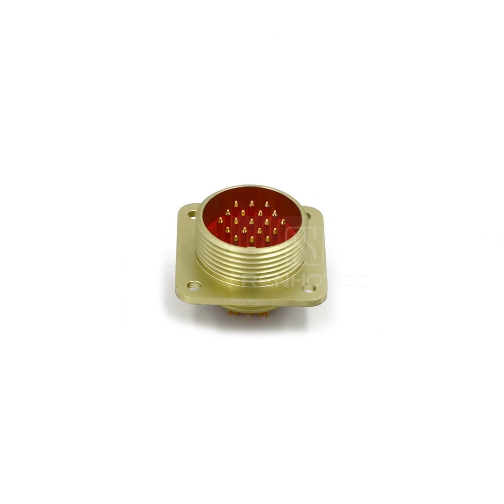 Threaded PC19ZJ 19 Pin Male Flange Socket Solder Cups