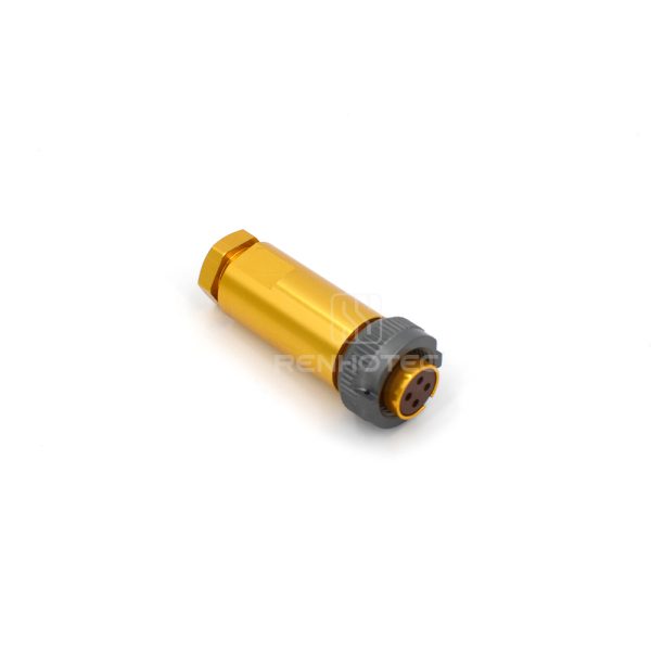 Threaded PC4TK 4 Pin Female Straight Plug Solder Cups - Image 8