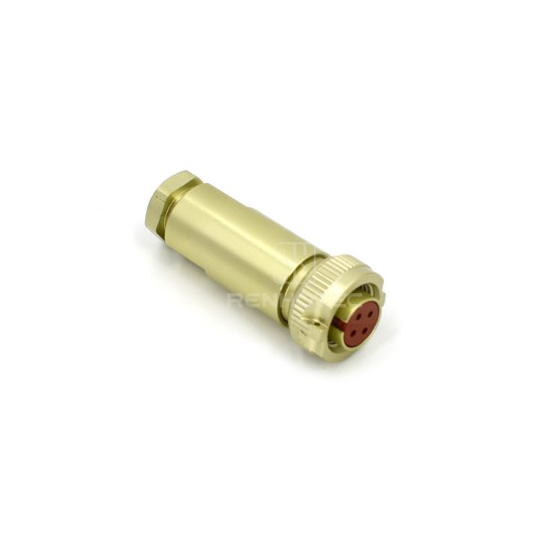 Threaded PC4TK 4 Pin Female Straight Plug Solder Cups - Image 3