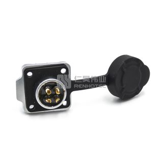 Alternative view of LP-12 Waterproof Circular Power Connector 4-Pin Female Socket