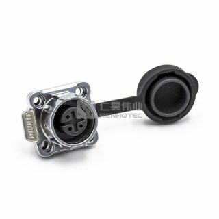 LP-12 Waterproof Circular Power Connector 4-Pin Female Socket