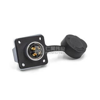 Alternative view of LP-16 Waterproof Circular Power Connector 4-Pin Female Sockets