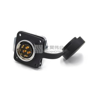 Alternative view of LP-20 Водонепроницаемый круглый разъем питания 7-контактные гнезда