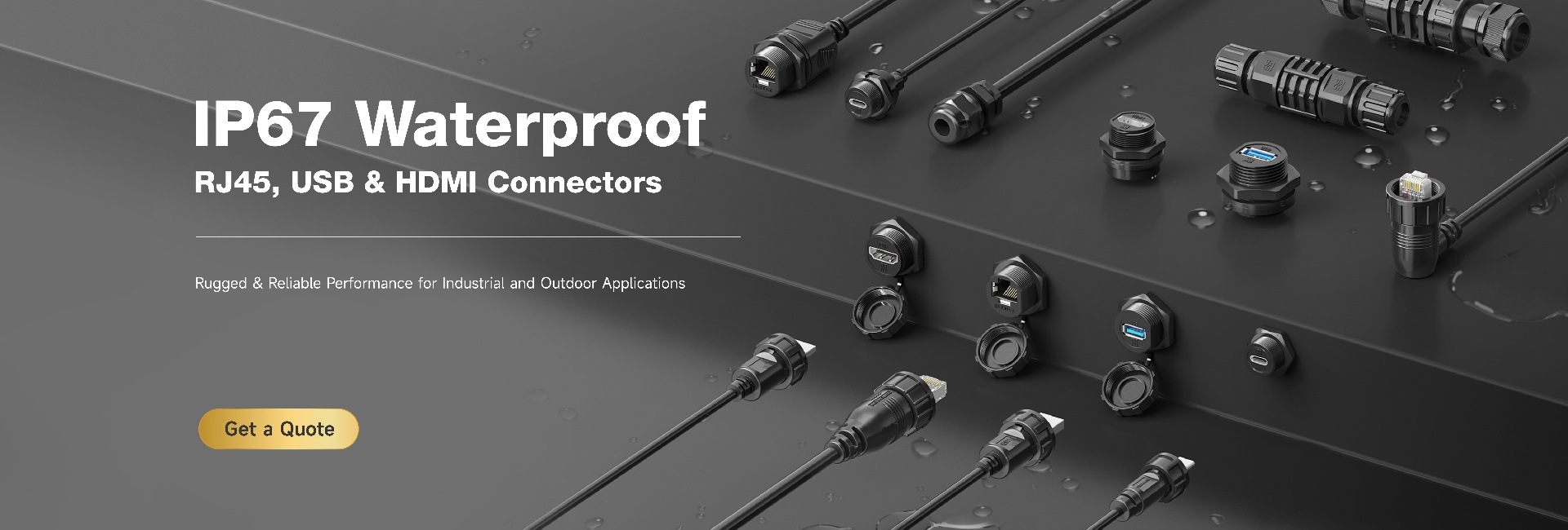 Waterproof RJ45 USB HDMI Connectors