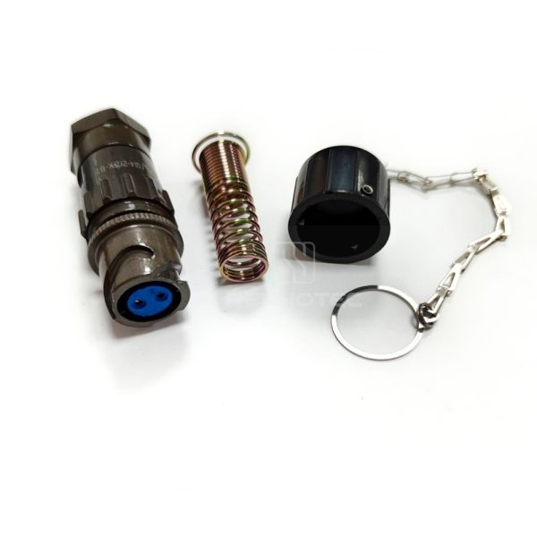 FQ14 Series 2-Pin Circular Flange Female Socket With Wire Spring Tail Attachment — изображение 2