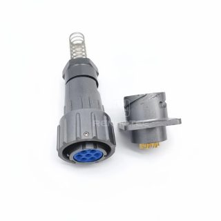 FQ14 Series 7-Pin Straight Wire Spring Female Plug