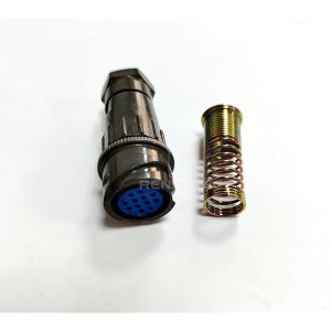 FQ18 Series 12-Pin Circular Flange Female Socket With Wire Spring Tail Attachment