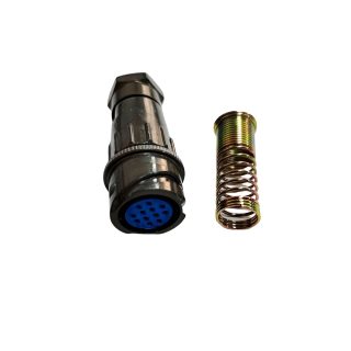 FQ18 Series 12-Pin Circular Flange Female Socket With Wire Spring Tail Attachment