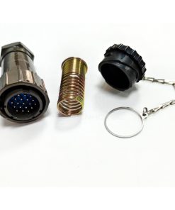 FQ24 Series 19-Pin Straight Wire Spring Male Plug