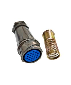 FQ24 Series 19-Pin Circular Flange Female Socket With Wire Spring Tail Attachment