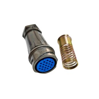 FQ24 Series 19-Pin Circular Flange Female Socket With Wire Spring Tail Attachment