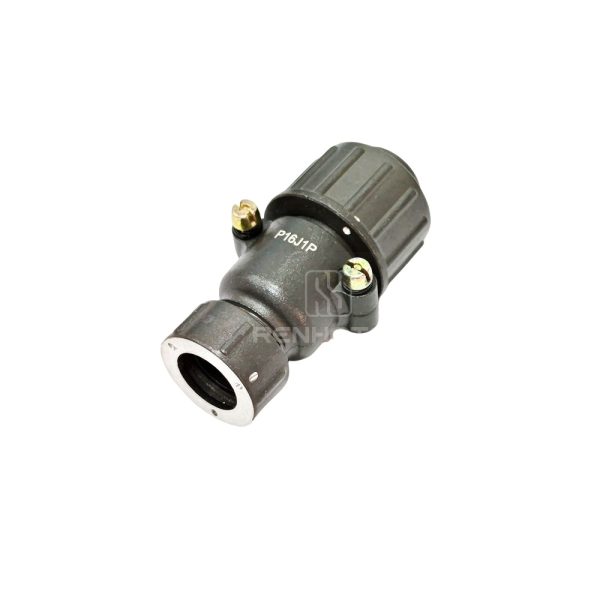 P16 Series 2-Pin Straight Male Cable Plug With Shielded Tail Attachment - Image 2