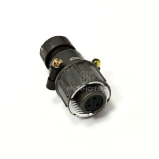 Alternative view of P16 Series 3-Pin Straight Female Cable Plug With Shielded Tail Attachment