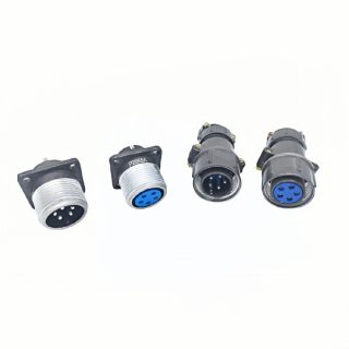 P20 Series 5-Pin Straight Male Cable Plug With Unshielded Tail Attachment