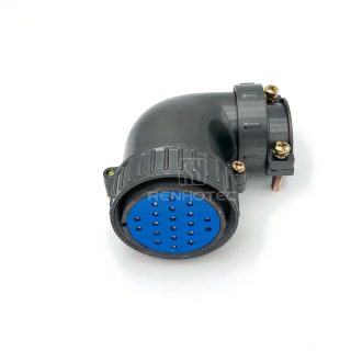 P48 Series 20-Pin Angled Female Cable Plug With Unshielded Tail Attachment
