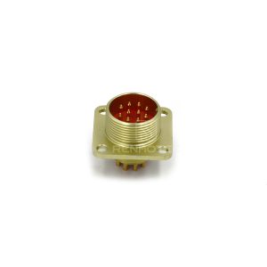 Threaded PC10ZJ 10 Pin Male Flange Socket Solder Cups
