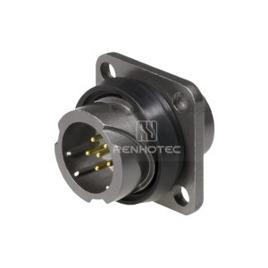 FQ14 Series 6-Pin Square Flange Male Socket