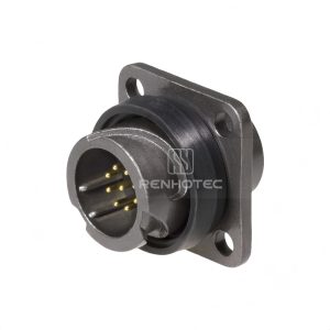 FQ14 Series 9-Pin Square Flange Male Socket