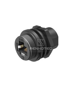 RJ45 Front Fastened Receptacle with Dual Port