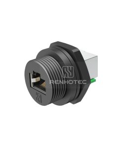 RJ45 Front Fastened Receptacle with Dual Port