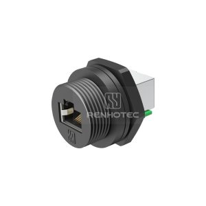 RJ45 Front Fastened Receptacle with Dual Port