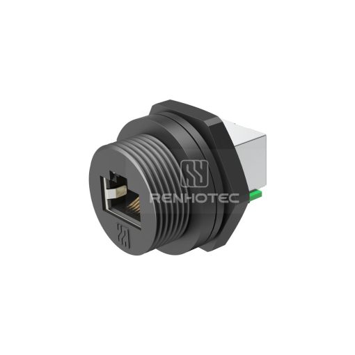 RJ45 Front Fastened Receptacle with Dual Port