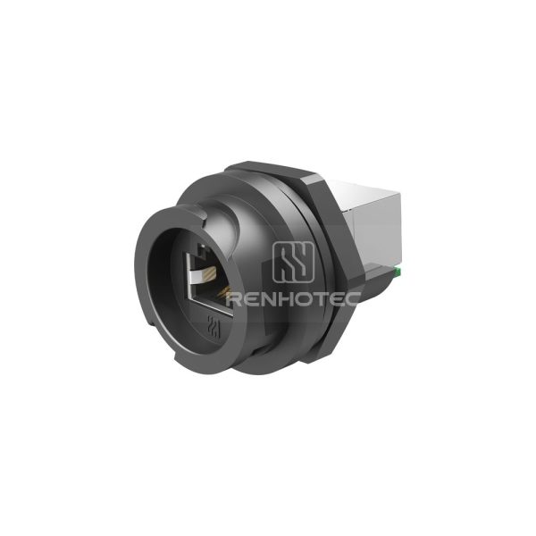 RJ45 Front Fastened Quick Lock Receptacle with Dual Port