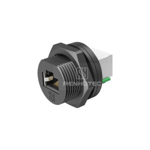 RJ45 Rear Fastened Receptacle with Dual Port